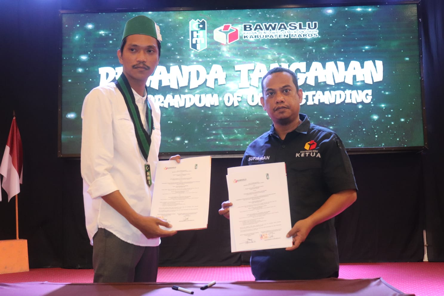 HMI Maros teken MoU dengan Bawaslu